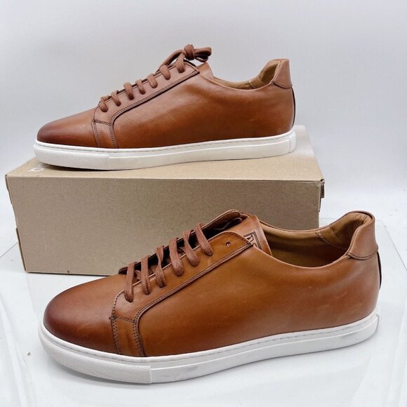 Bruno Magli Daniel Low Top Sneakers Casual Shoes Brown Leather Lace Up US 13 - Picture 2 of 11